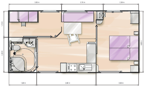 Ökomobil - 2 Schlafzimmer - PRM